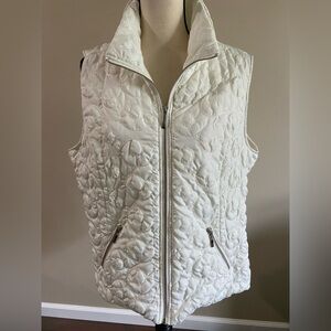 Christopher & Banks Women's Ivory Quilted Lightweight Winter Vest Size PXL